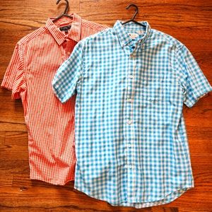 Two Men's Button Down Short Sleeve Shirts